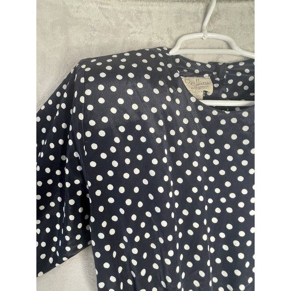 Vtg Pellini 3/4 Sleeve Blue Spotted Midi/maxi Dress Sz 8 Von Bromlett - Picture 4 of 12